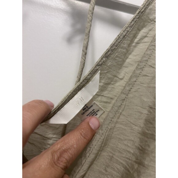 H&M Deep V-Neck Mini Dress Light Green Size Large Summer Vacation Concert Thin - Picture 5 of 8